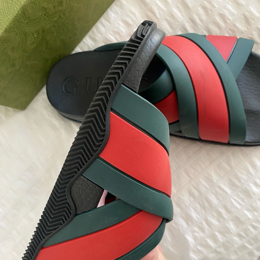 Gucci Red and Green Men's Sandals - Picture 11 of 16